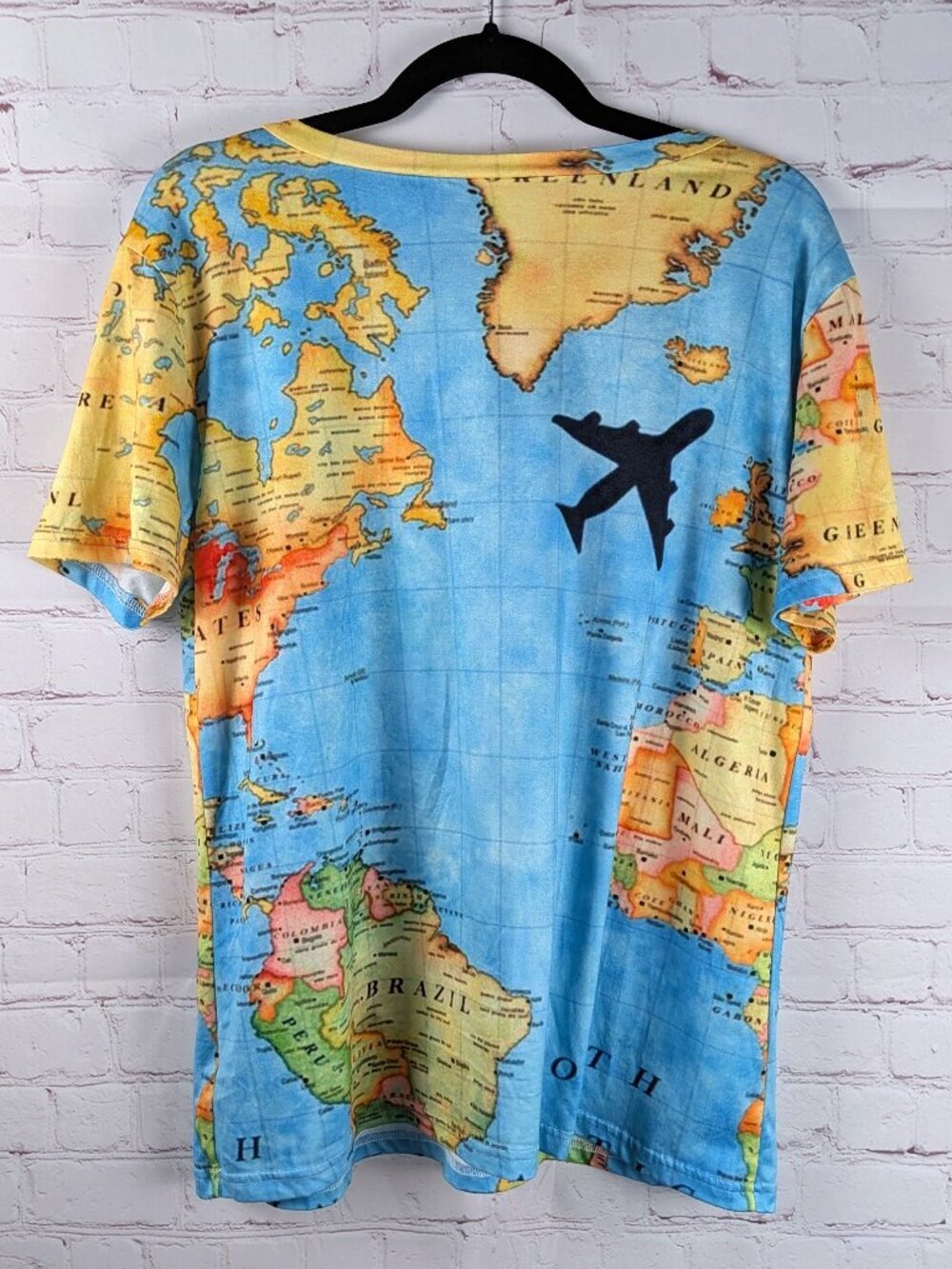 World Map Graphic Tee V-Neck L - Picture 7 of 7